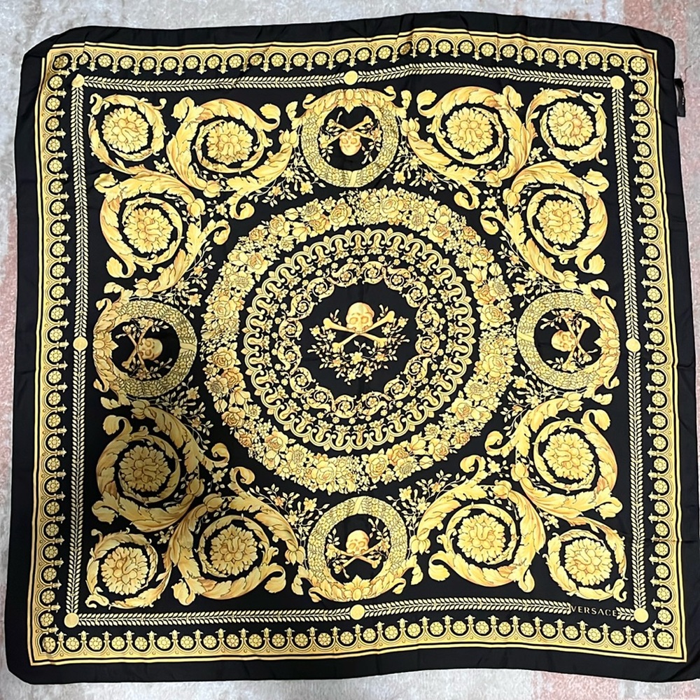 Versace large square silk scarf